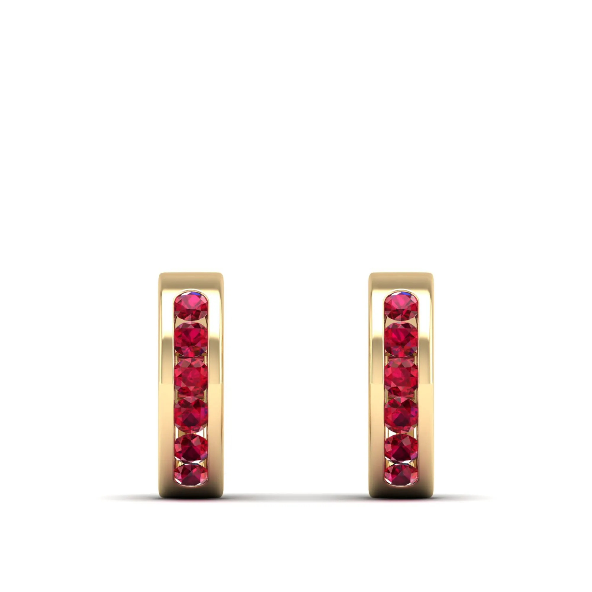 Channel Set Round Ruby Huggies