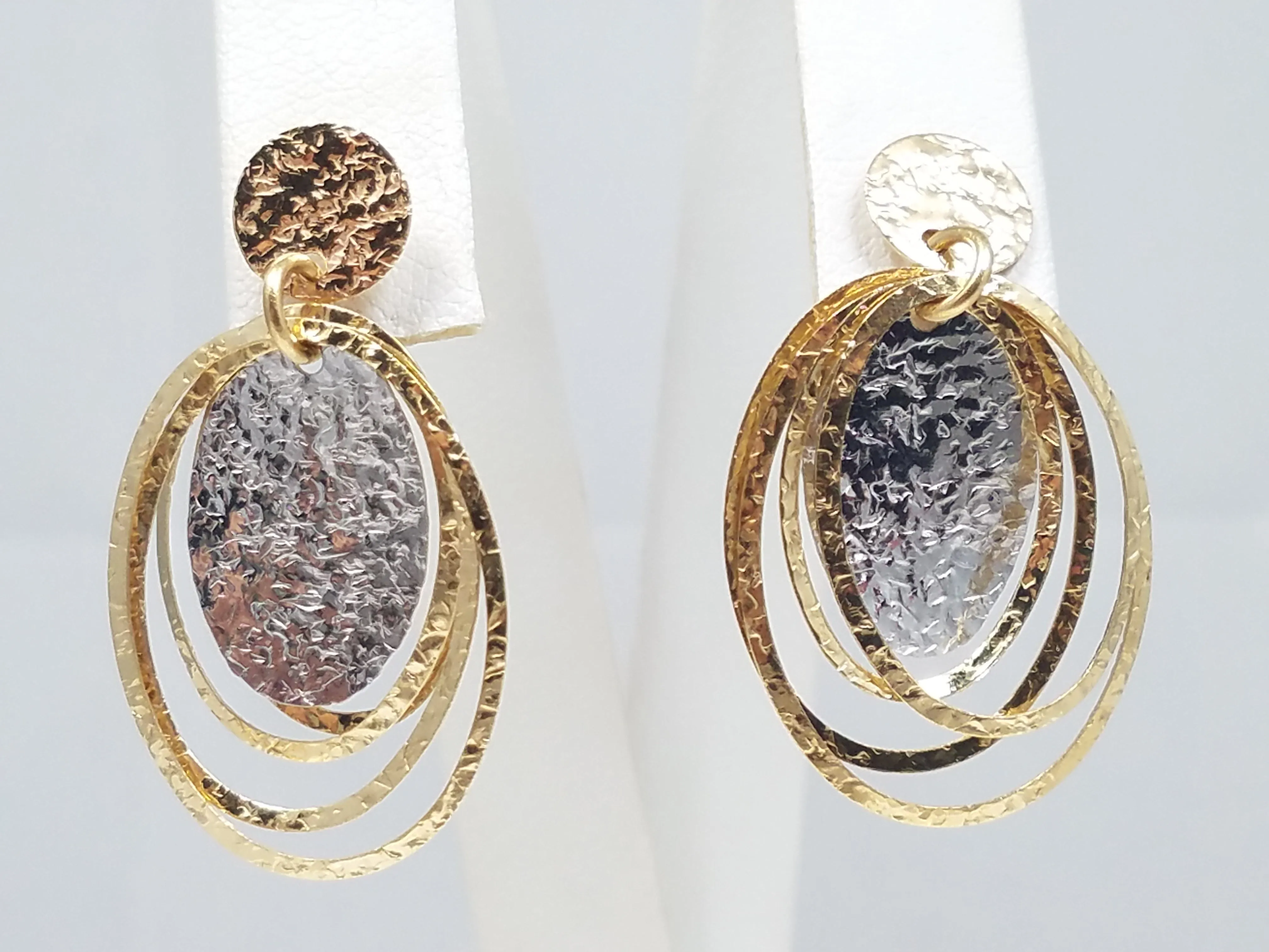 Chic 18k Two Tone Gold Motion Earrings