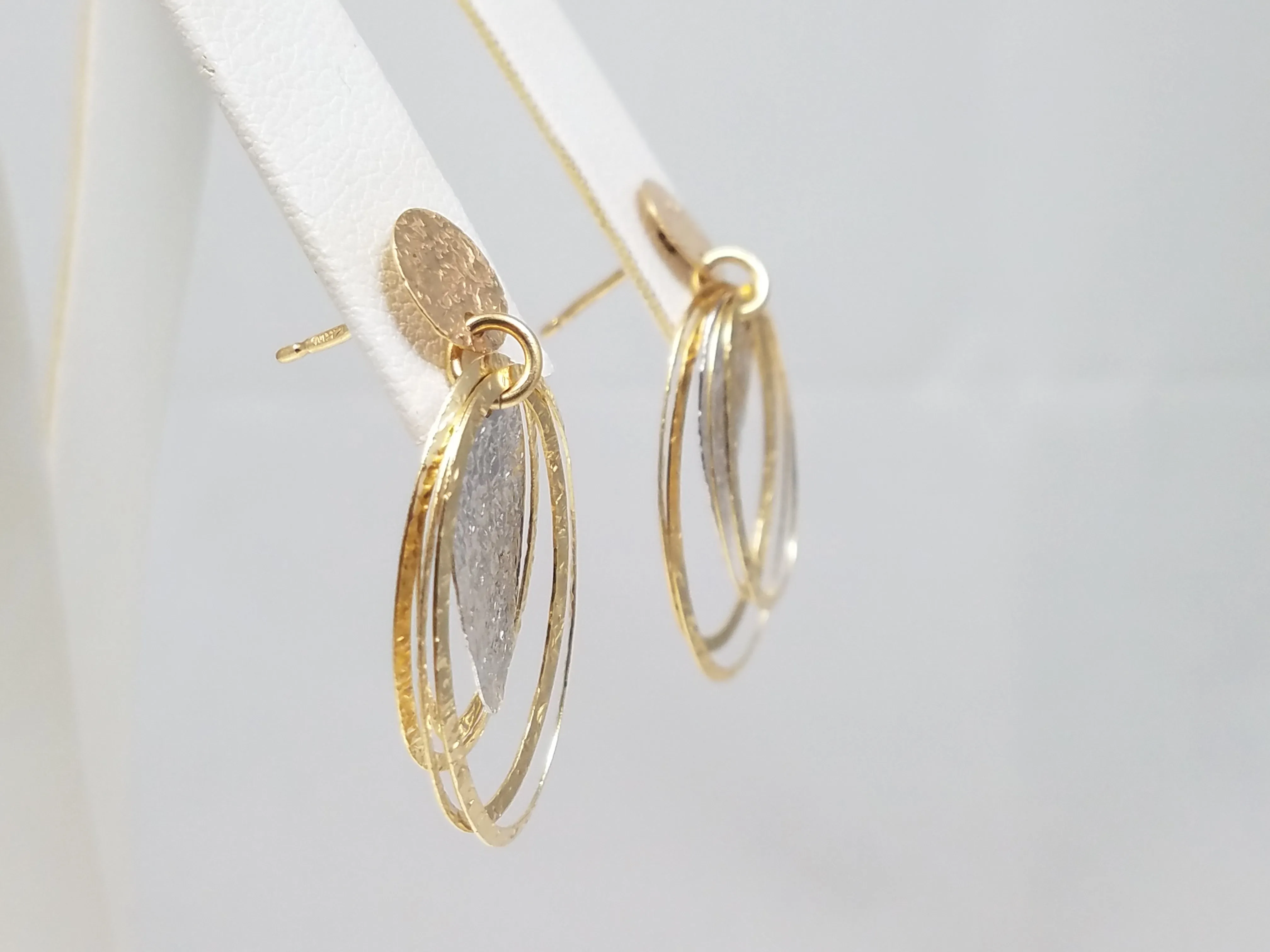 Chic 18k Two Tone Gold Motion Earrings