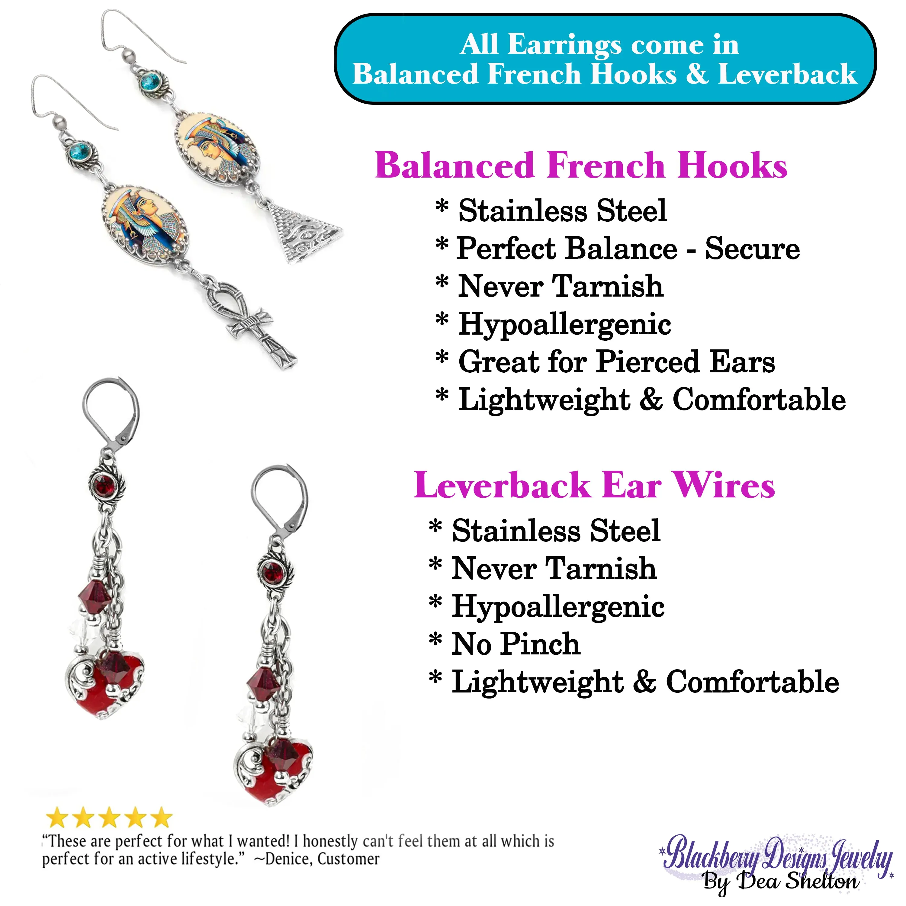 Christmas Earrings with Candy Cane Charms