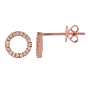 CIRCLE DIAMOND STUD EARRINGS