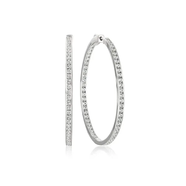 CLASSIC INSIDE OUT HOOP EARRINGS FINISHED IN PURE PLATINUM - 1.3" DIAMETER