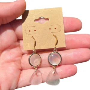 Clear Mirror Sea Glass Earrings