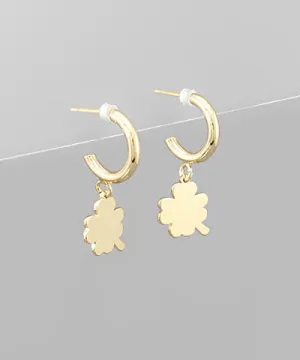 Clover Dangle Small Hoop Earrings