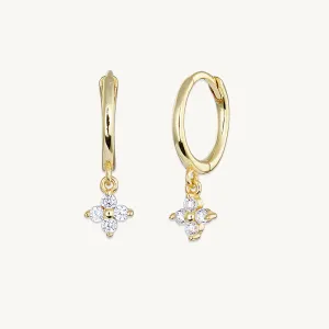 Clover Sapphire Moissanite Hoop Earrings