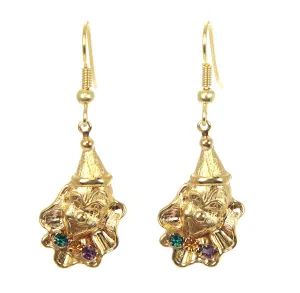 Clown Earrings, Gold