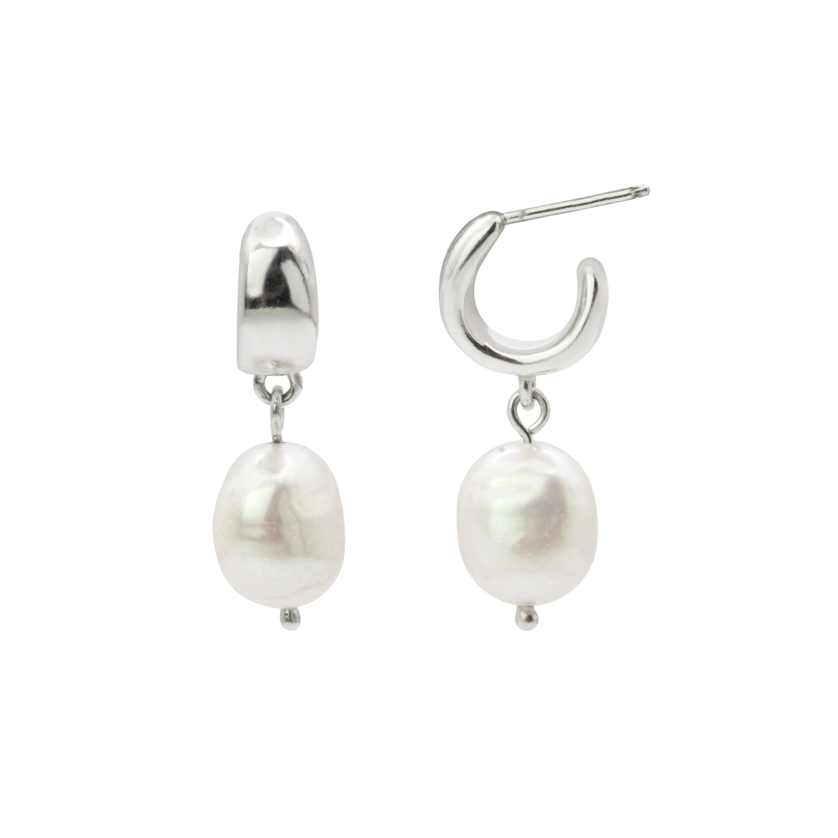 Cocoon Hoops | Silver   Pearl