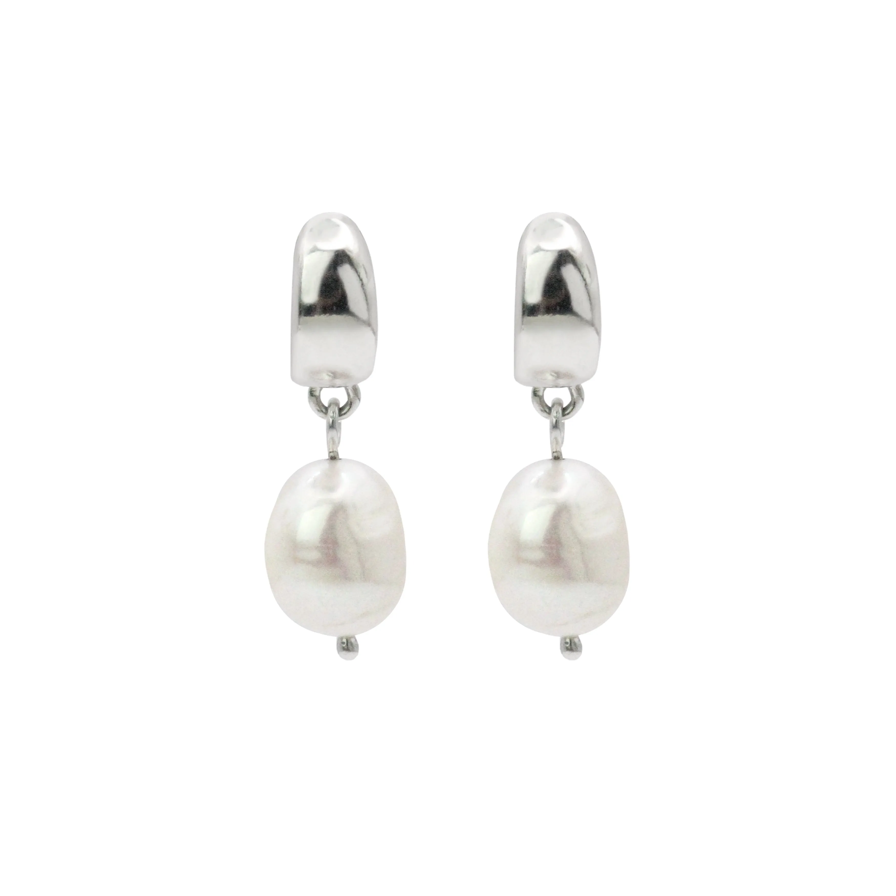 Cocoon Hoops | Silver   Pearl