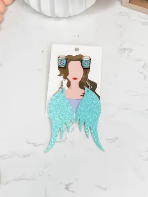 Coffee gives me angel wings earrings