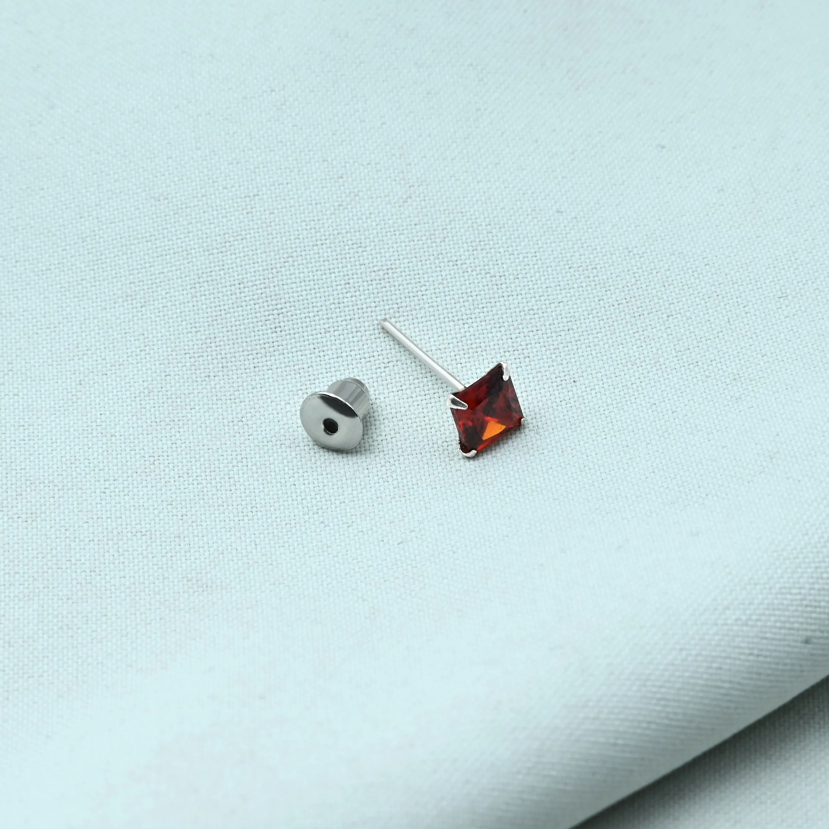 Color Your Spark Stones Unisex Silver Earrings in Vibrant Hues