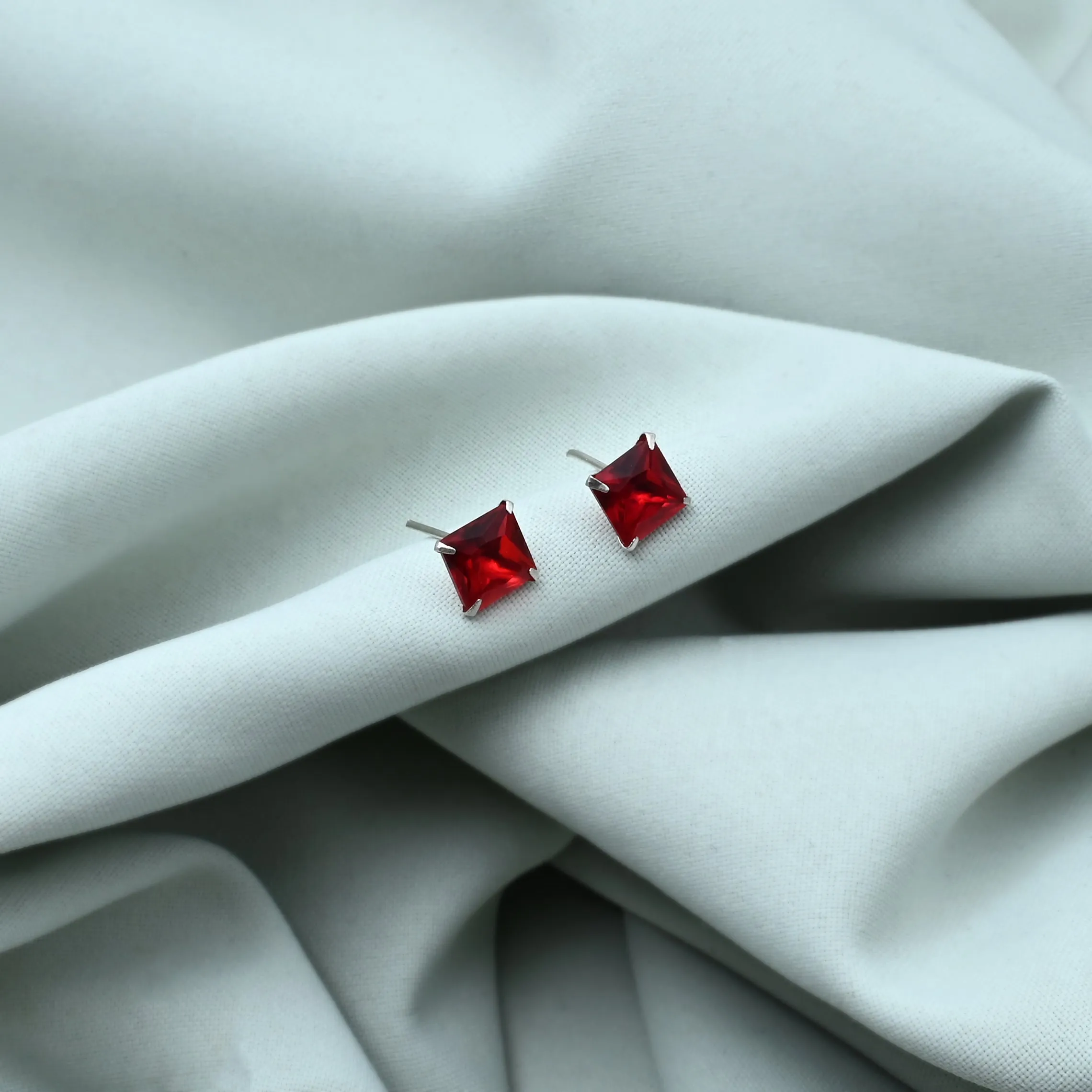 Color Your Spark Stones Unisex Silver Earrings in Vibrant Hues