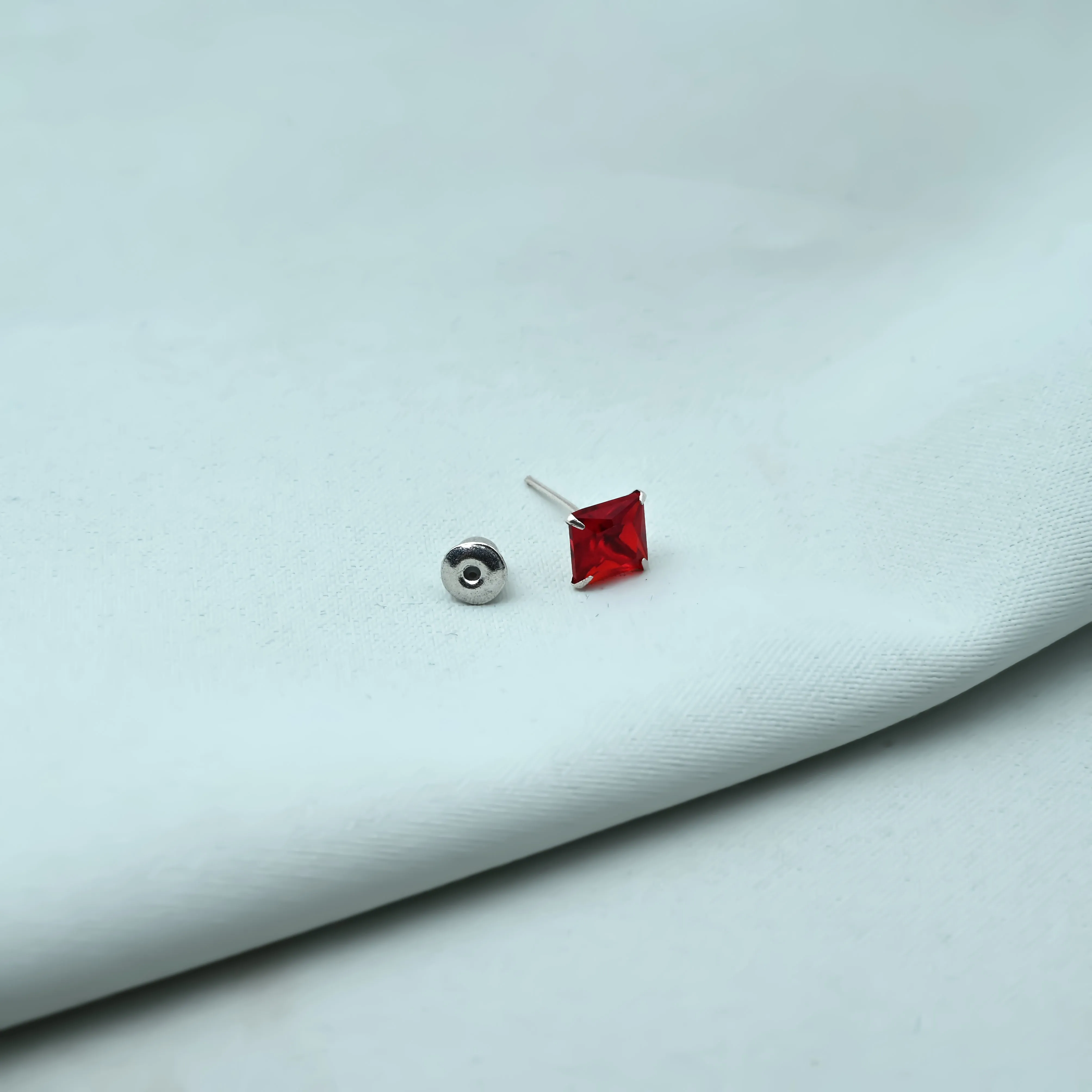 Color Your Spark Stones Unisex Silver Earrings in Vibrant Hues