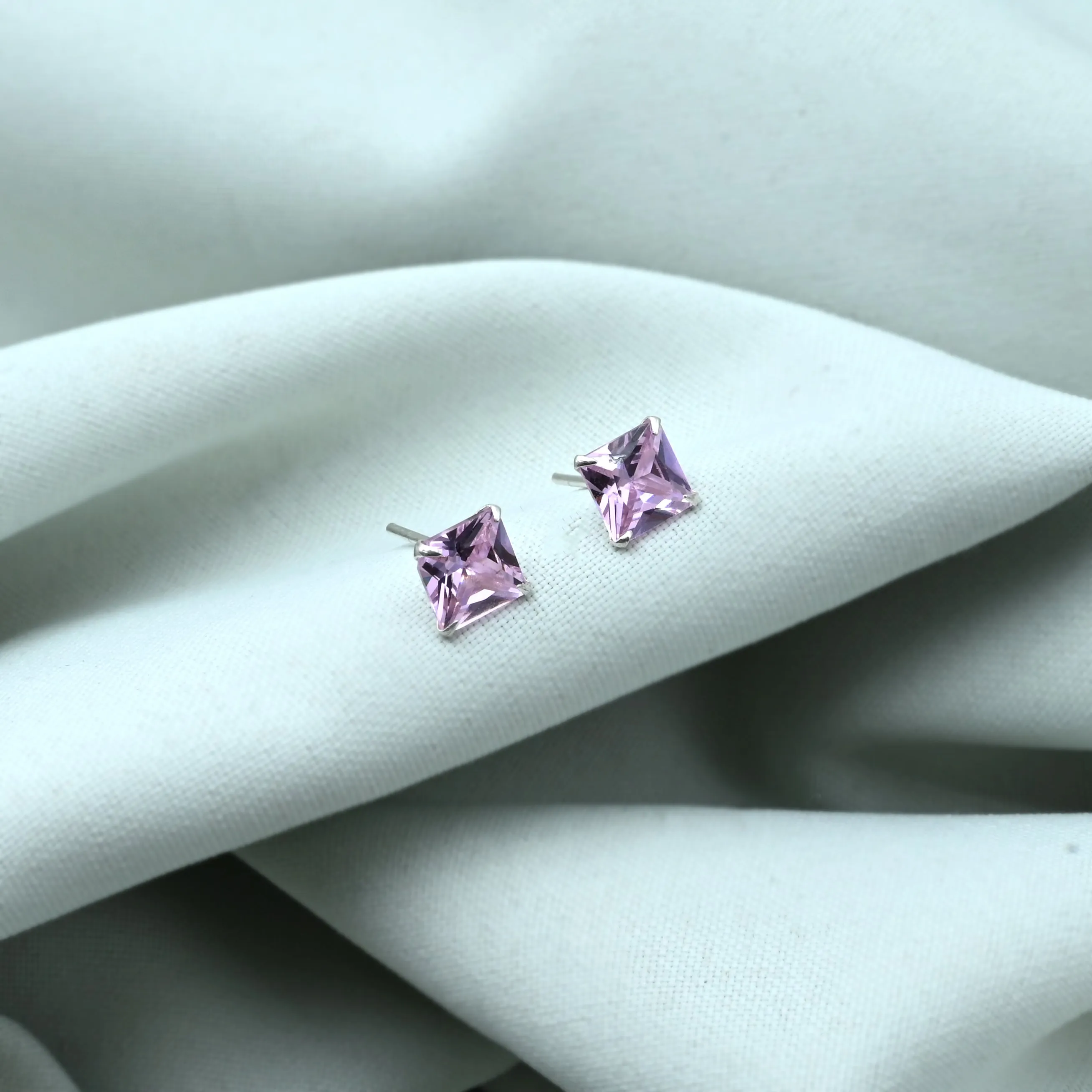Color Your Spark Stones Unisex Silver Earrings in Vibrant Hues