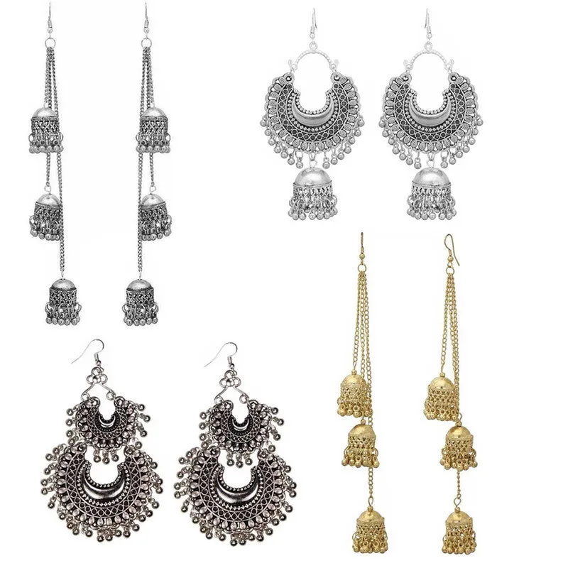 Combo of 4 Oxidized Layered Beads Jhumki