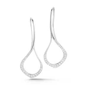 Contour Medium Diamond and White Gold Silhouette Earrings