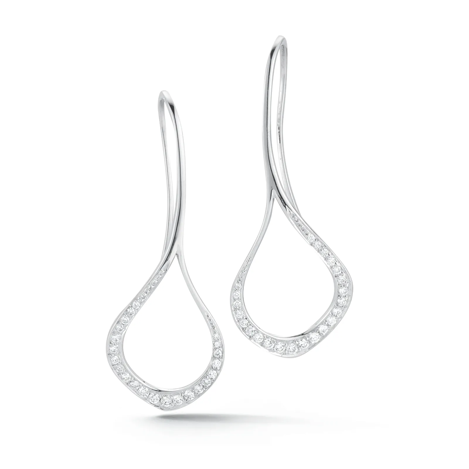 Contour Medium Diamond and White Gold Silhouette Earrings