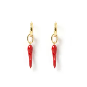 Cornicello Red Double Charm Earring