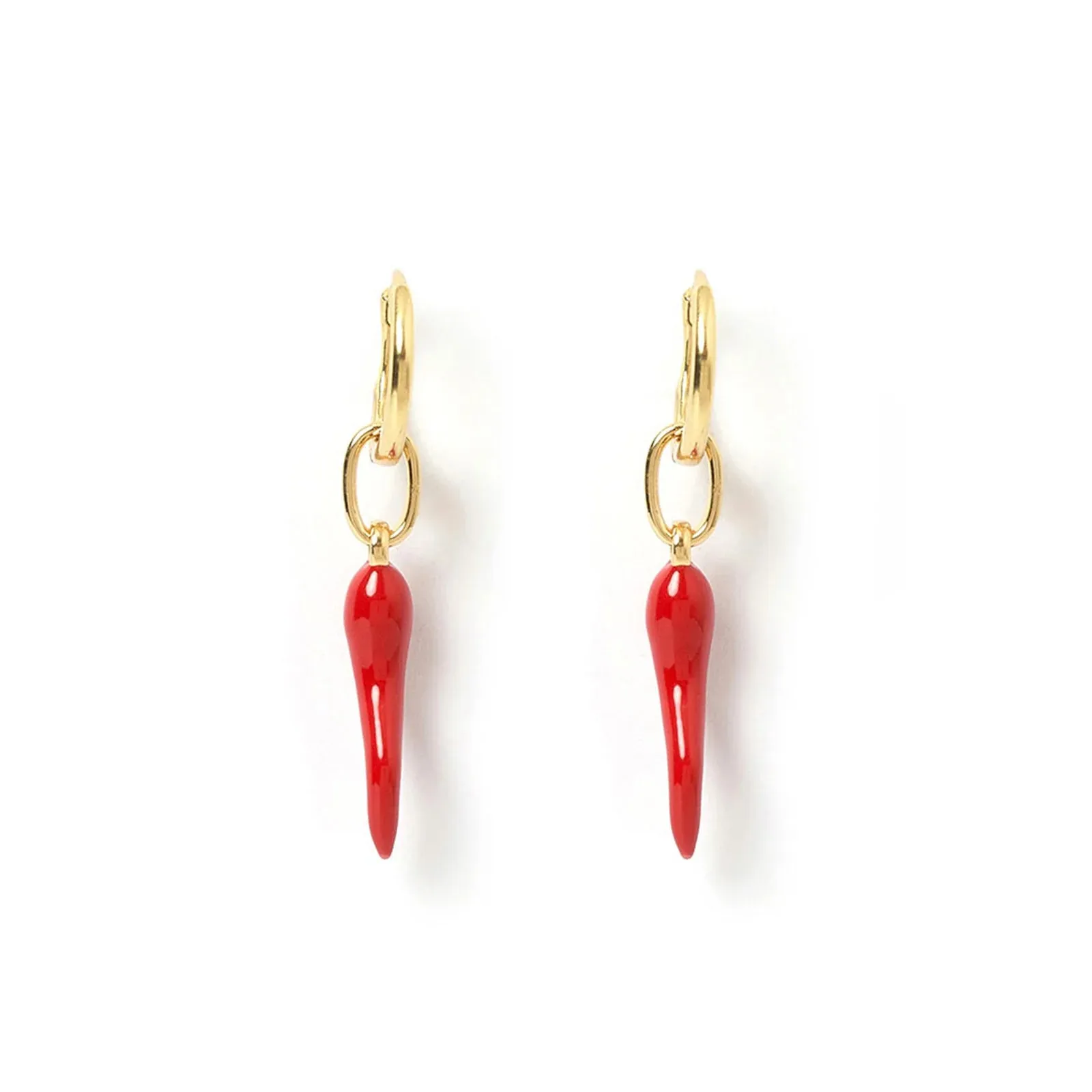 Cornicello Red Double Charm Earring