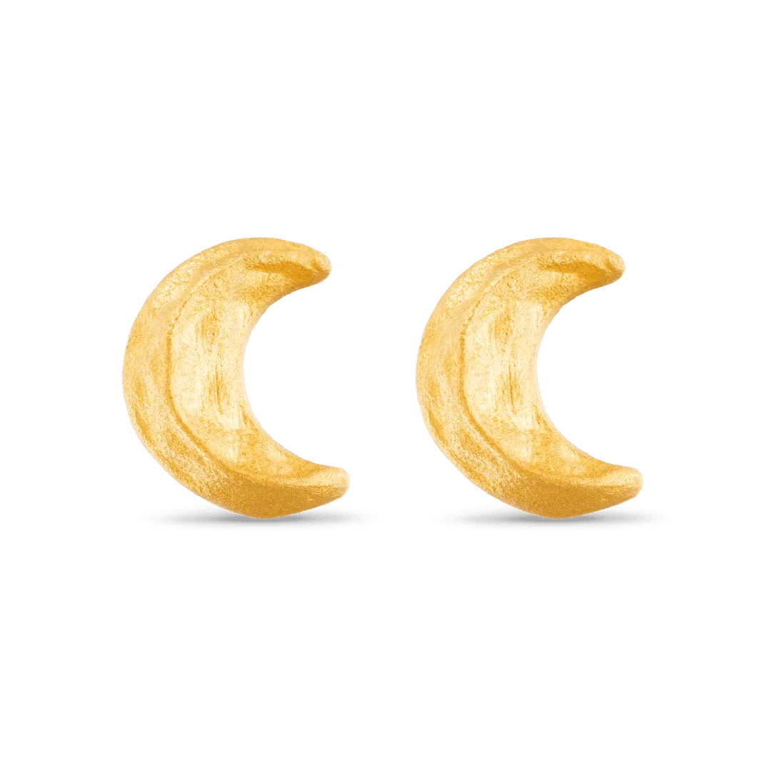 Crescent Moon Stud Earrings