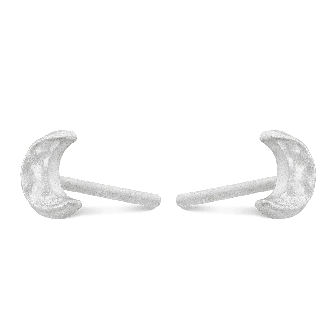 Crescent Moon Stud Earrings