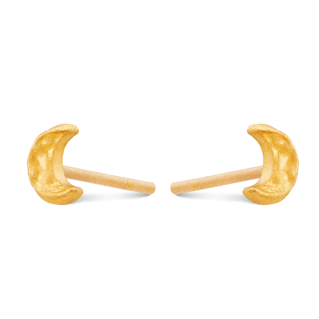 Crescent Moon Stud Earrings