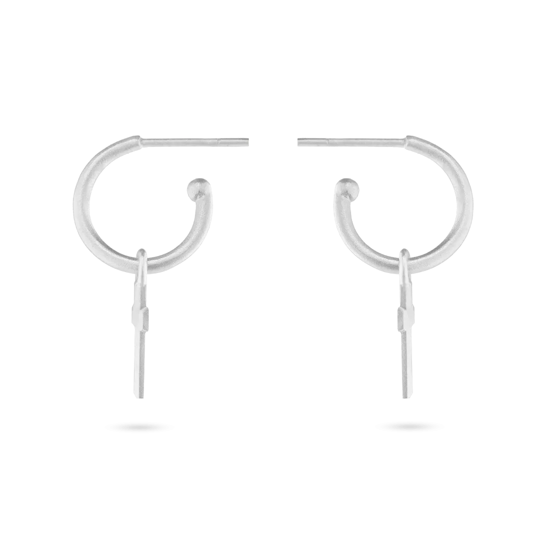 Cross Charm Hoop Earrings