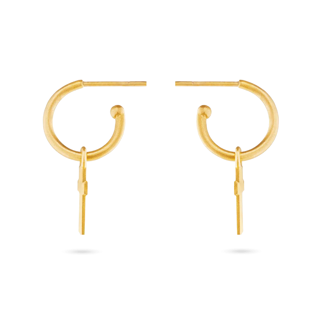 Cross Charm Hoop Earrings