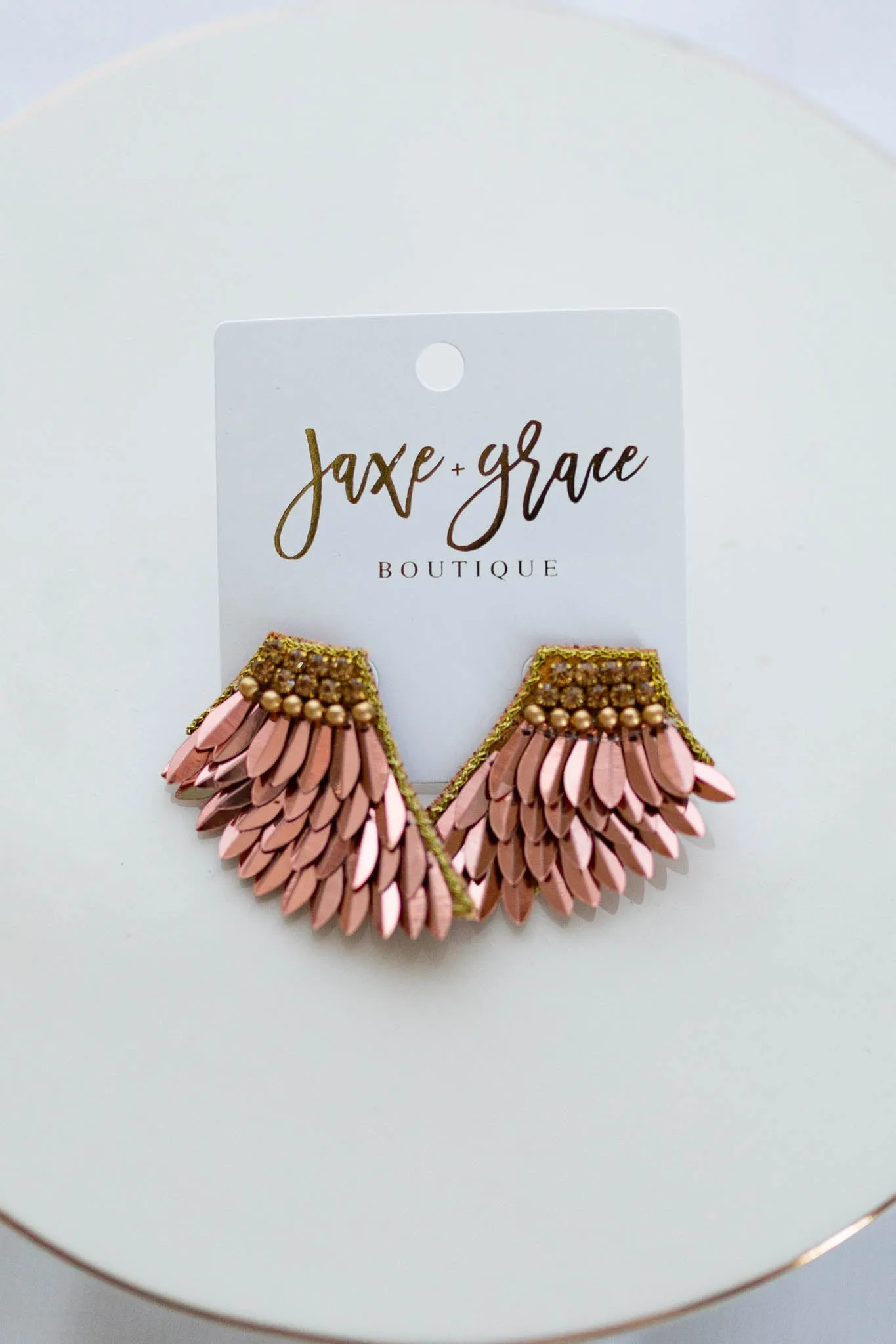 Crystal & 3 Layer Wing Earrings, VARIOUS