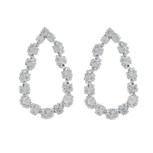 Crystal & Cubic Zirconia Silver-Plated Teardrop Earrings