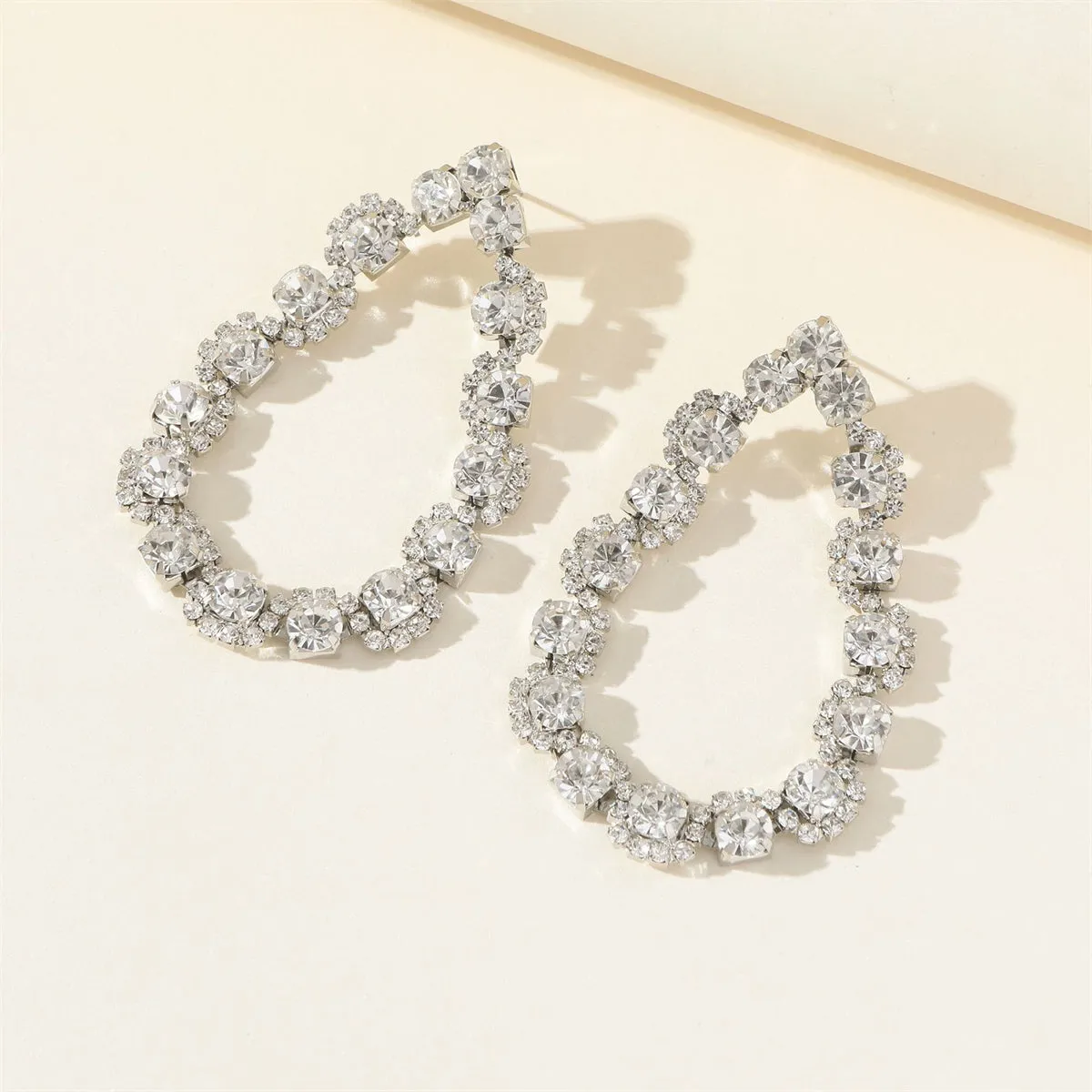 Crystal & Cubic Zirconia Silver-Plated Teardrop Earrings