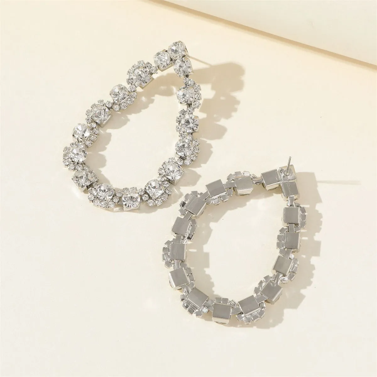 Crystal & Cubic Zirconia Silver-Plated Teardrop Earrings