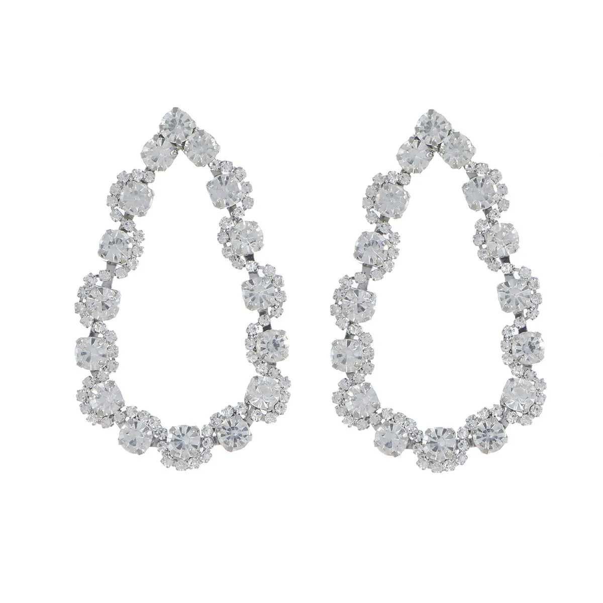 Crystal & Cubic Zirconia Silver-Plated Teardrop Earrings
