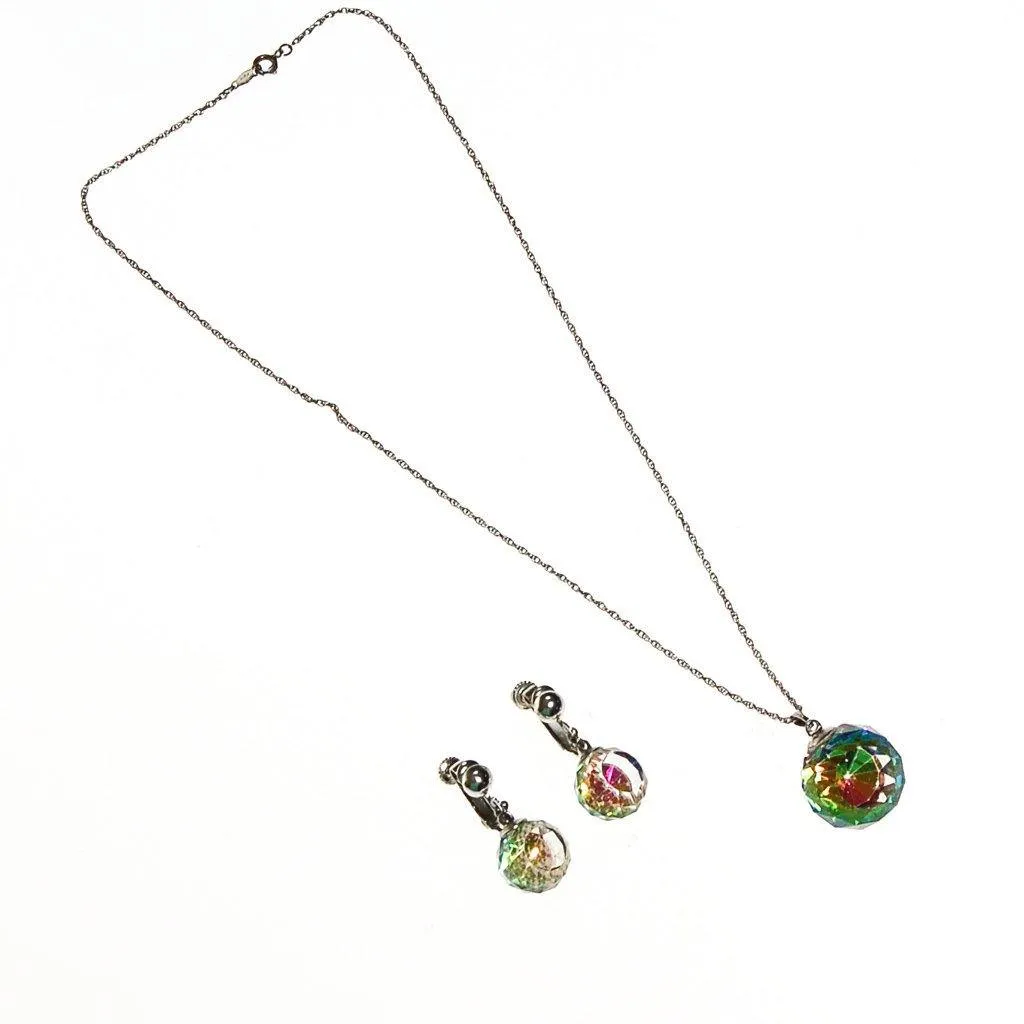 Crystal Ball Necklace and Earrings Set
