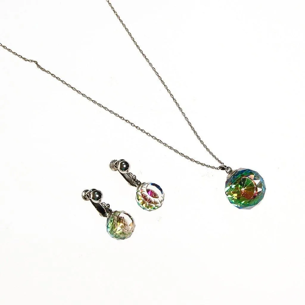 Crystal Ball Necklace and Earrings Set