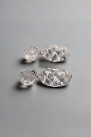 Crystal, Diamond, and 18K Gold Earrings