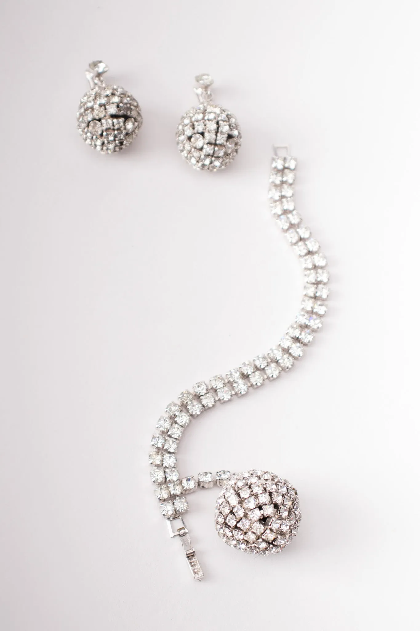 Crystal Disco Ball Earrings & Bracelet Set