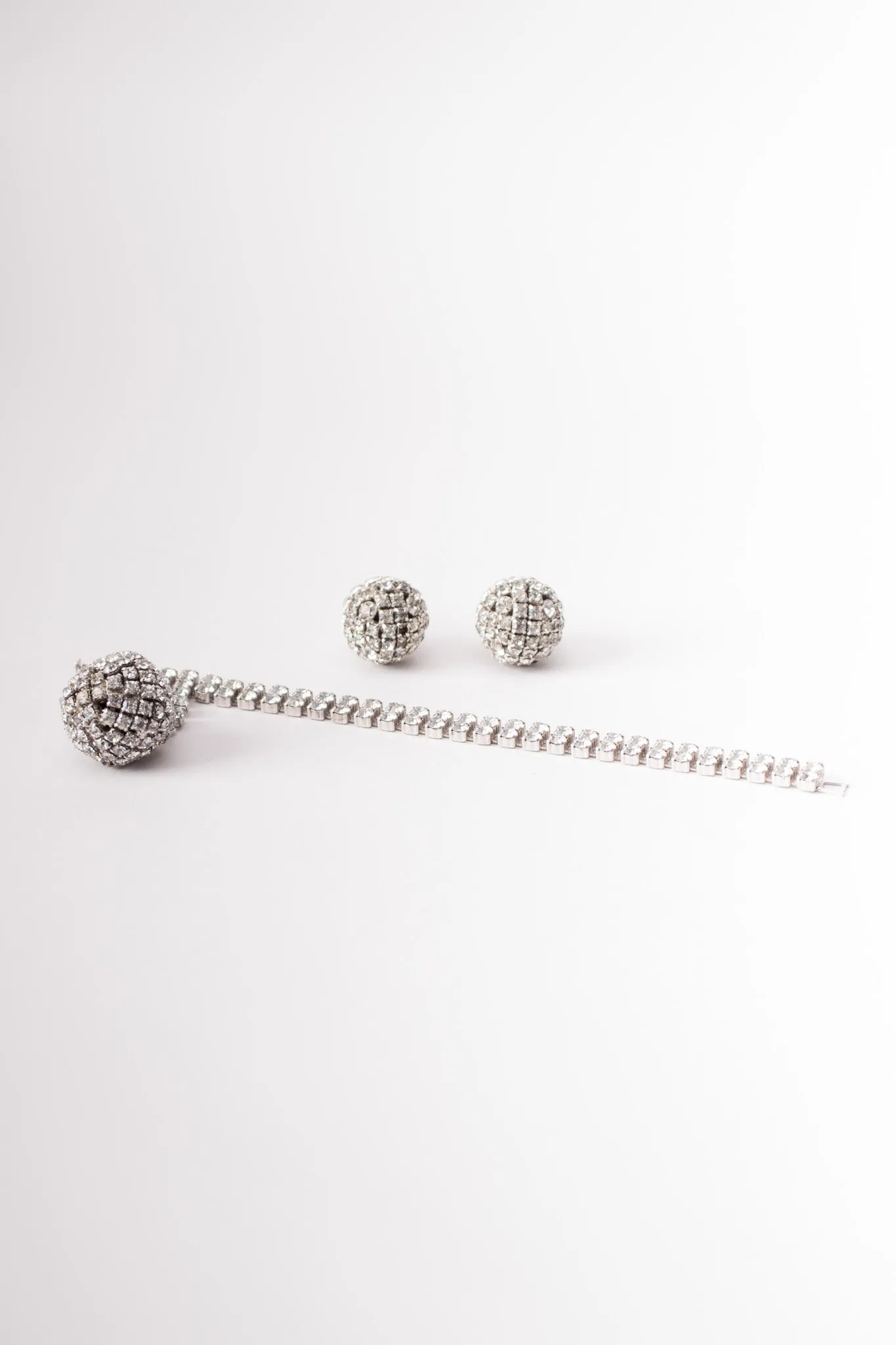 Crystal Disco Ball Earrings & Bracelet Set