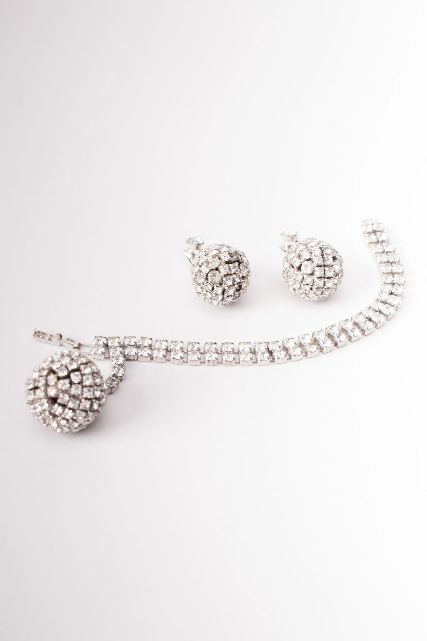 Crystal Disco Ball Earrings & Bracelet Set