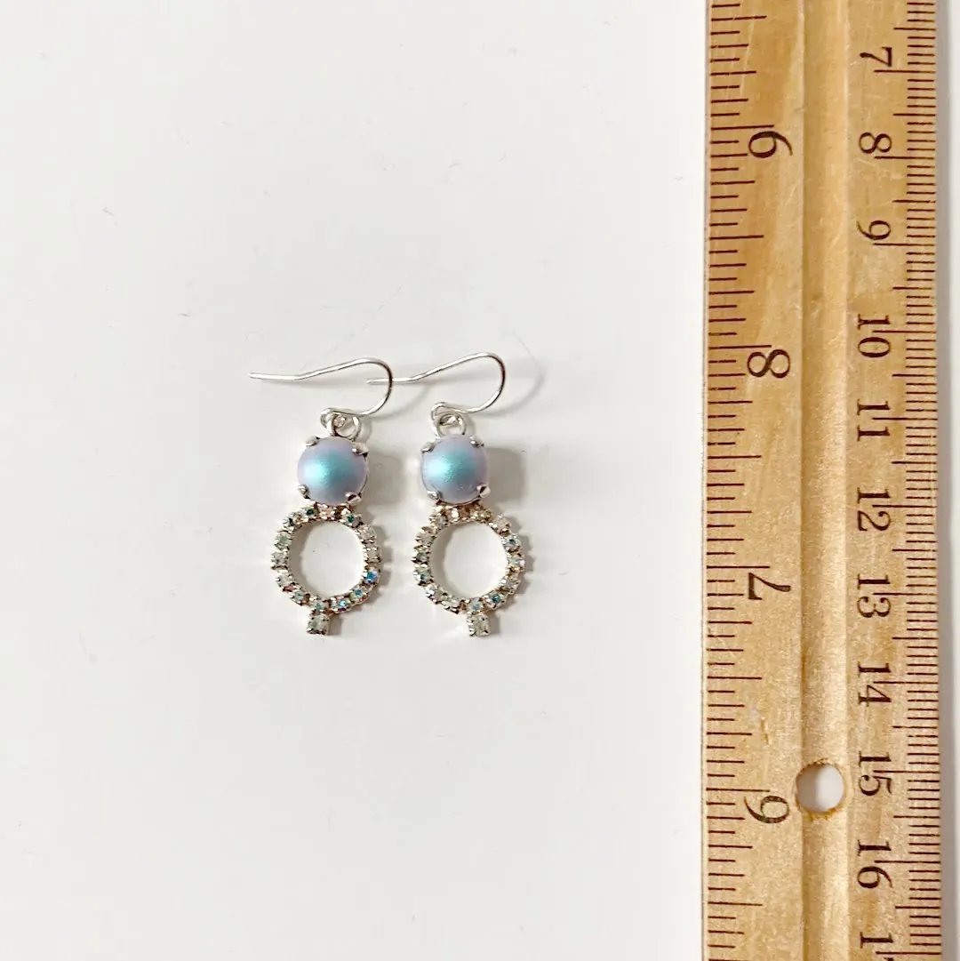 Crystal Pearl & Rhinestone Dangle Earrings