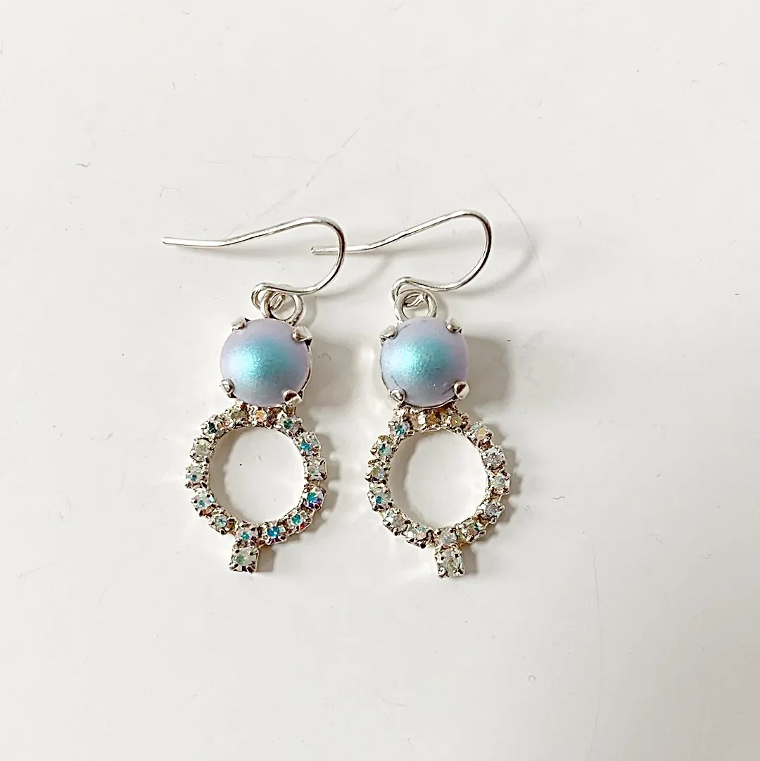 Crystal Pearl & Rhinestone Dangle Earrings