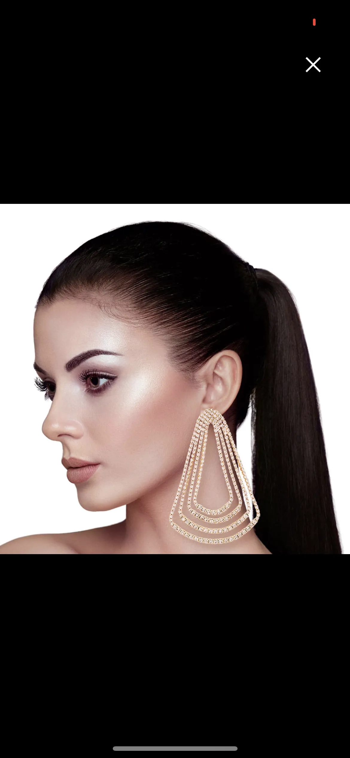 Crystal Rhinestone Graduated Concentric Teardrop Earrings