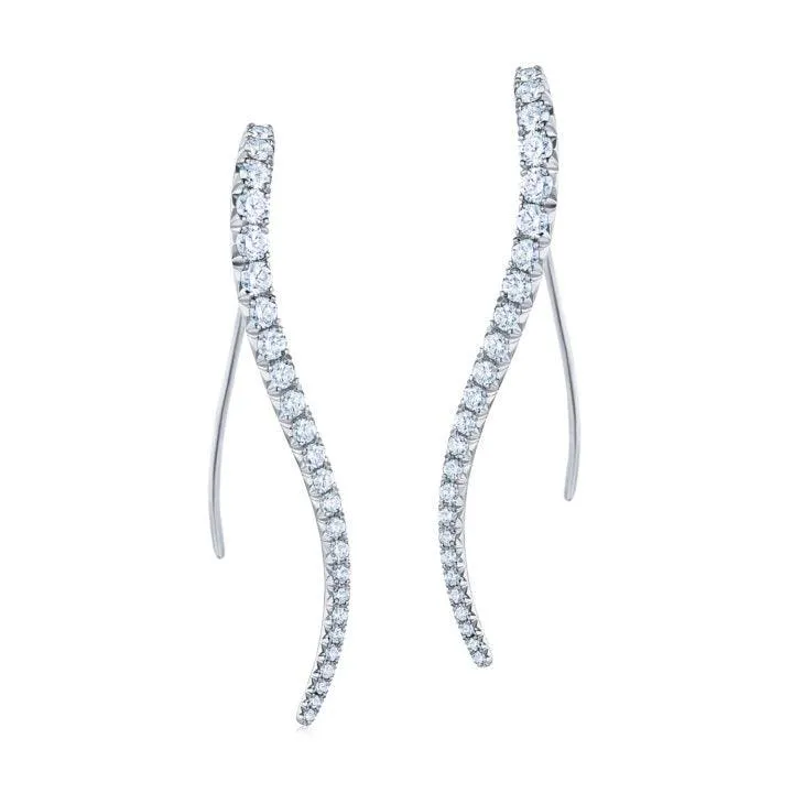 Curve Earrings with Diamonds