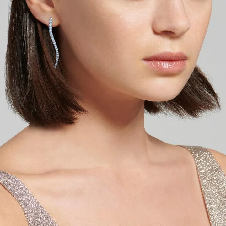 Curve Earrings with Diamonds