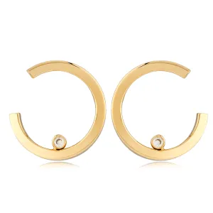 Curved Earring with Diamond Accent