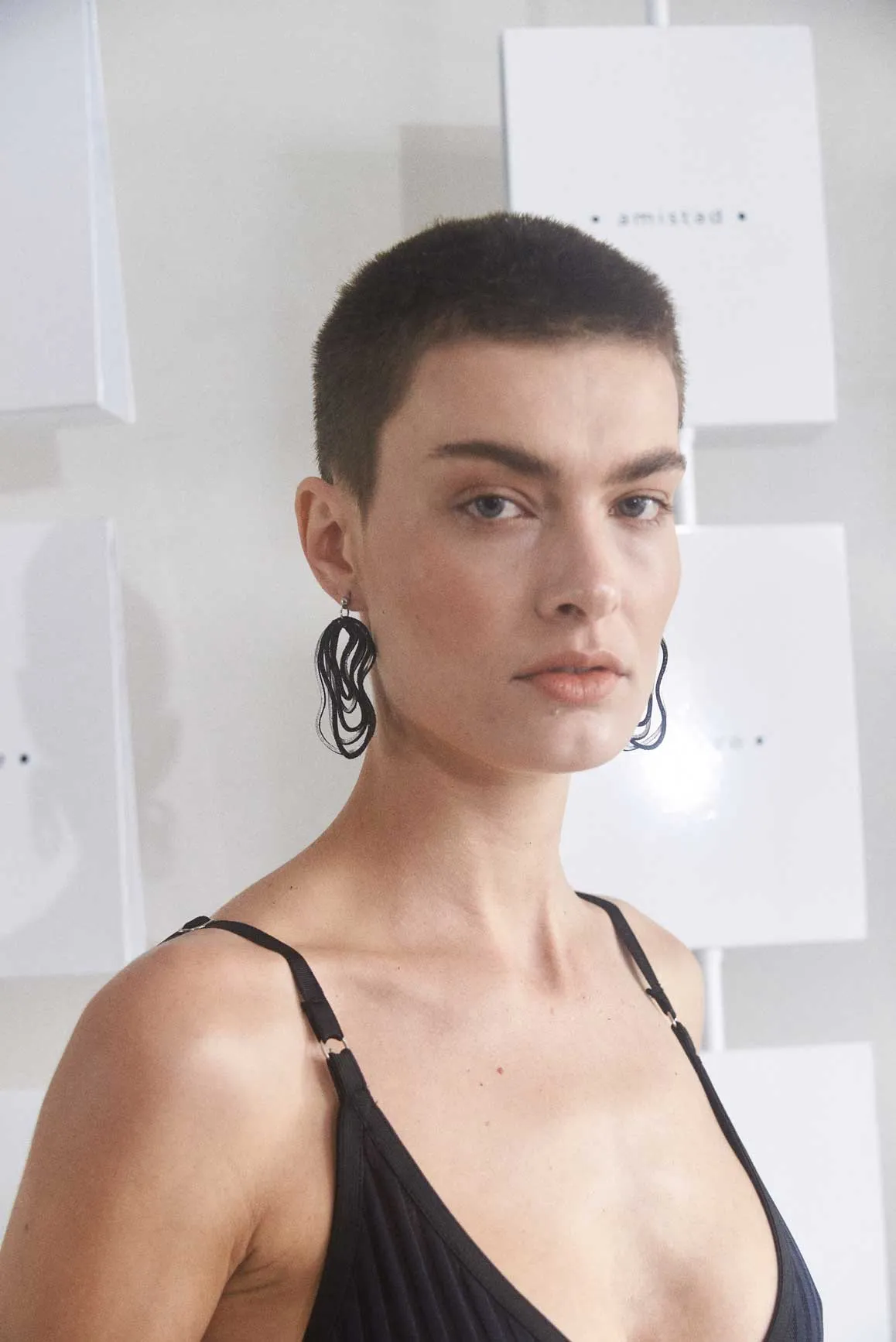 Curves Duo Earrings Small - Silver/Black *