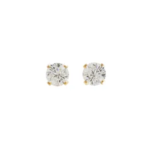 CZ Solitaire Stud Earrings