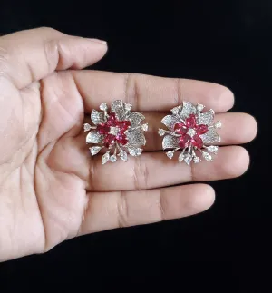 Cz Tops With Rhodium Plating NV15 Ruby