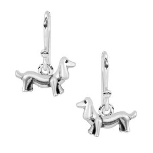 Dachshund Dog Dangle Earrings 925 Sterling Silver Lovely Animal Earrings Small Dachshund Earrings