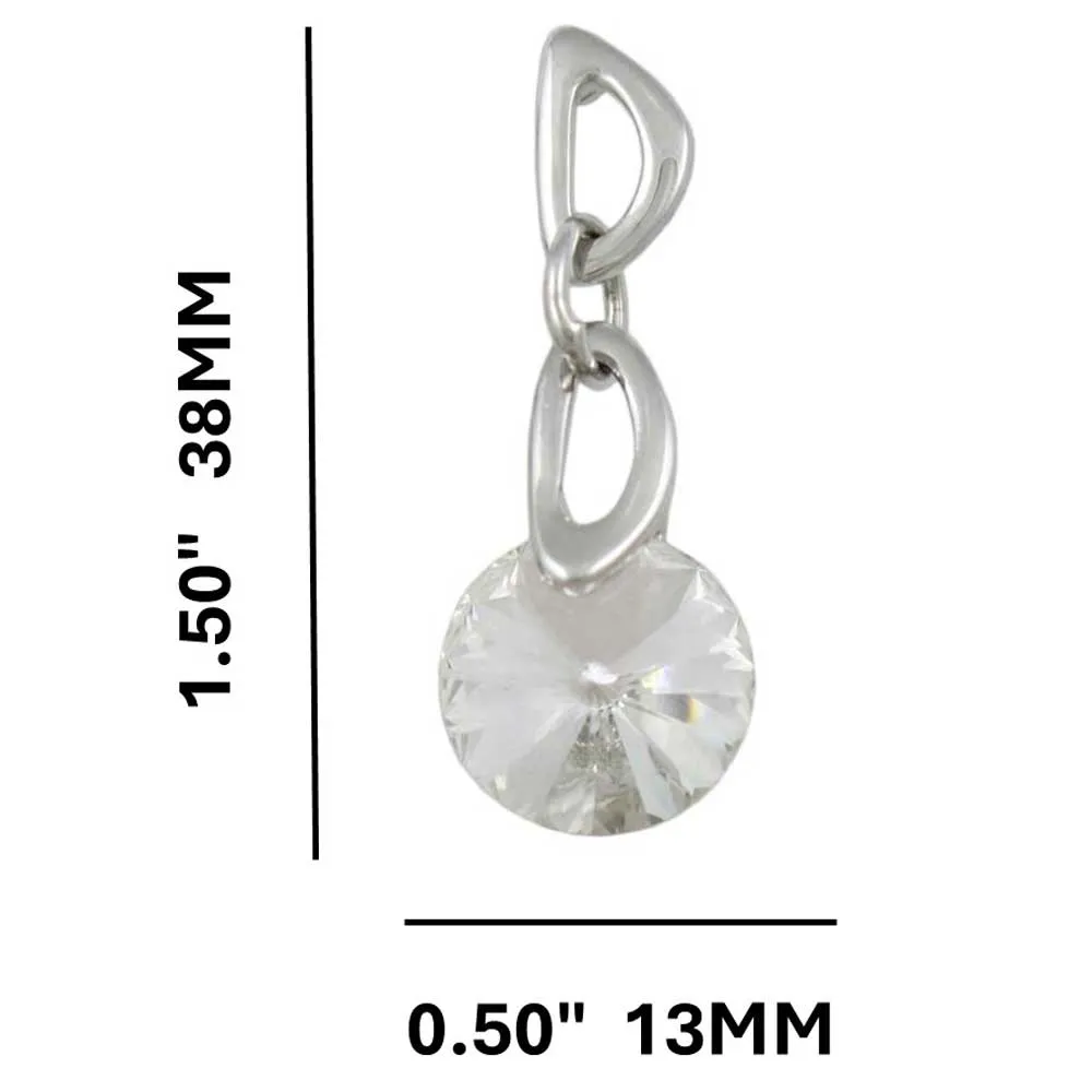 Dangling Large Round Clear Crystal Pierced Earring - REC033