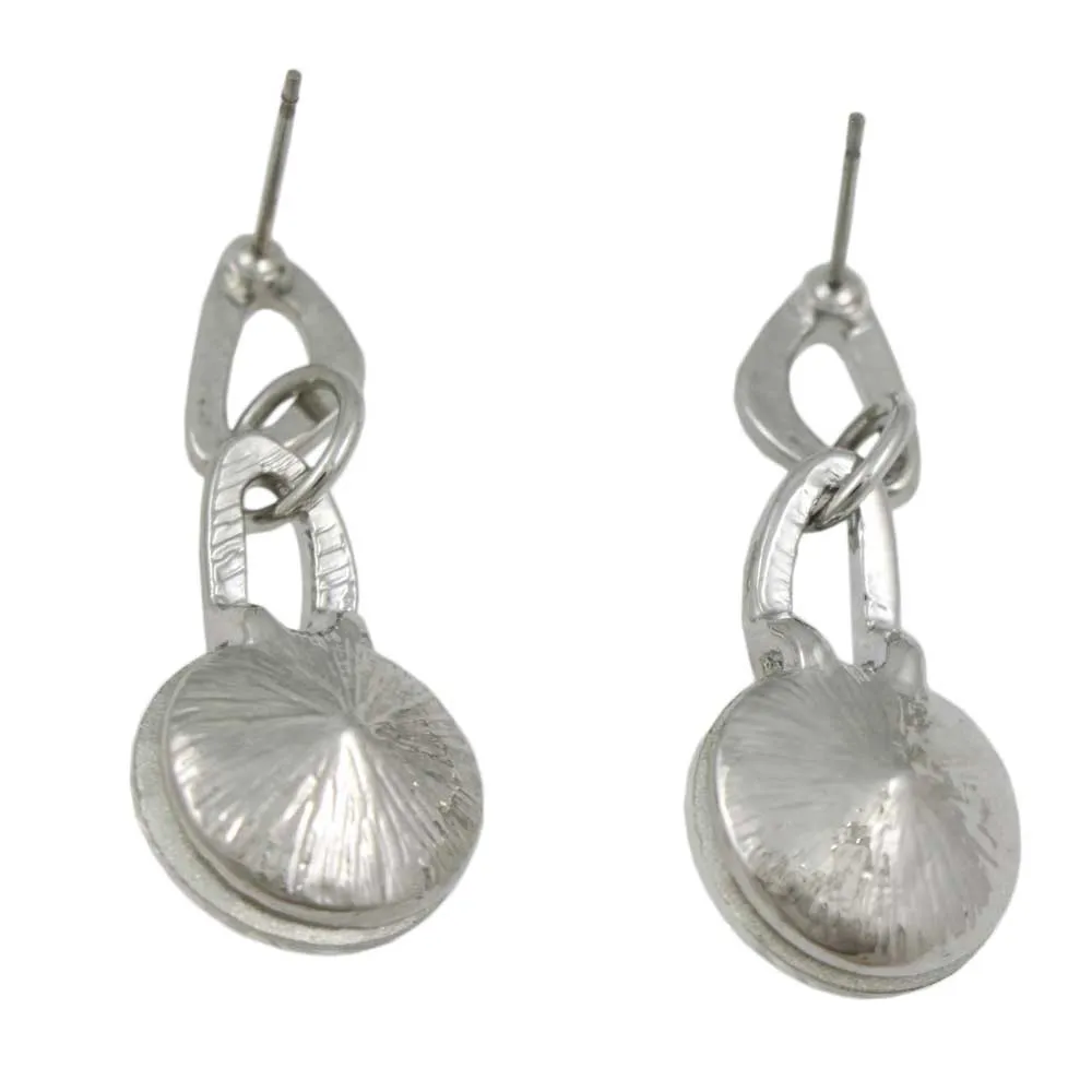 Dangling Large Round Clear Crystal Pierced Earring - REC033